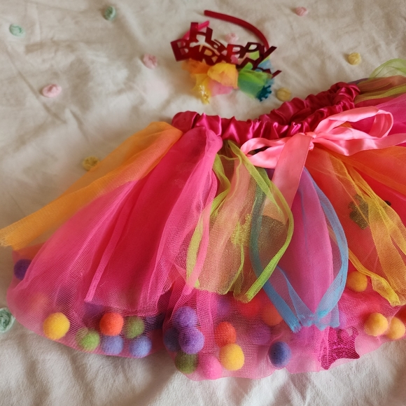 Princess Expressions Happy Birthday skirt and head band set one size fits most - Picture 2 of 6